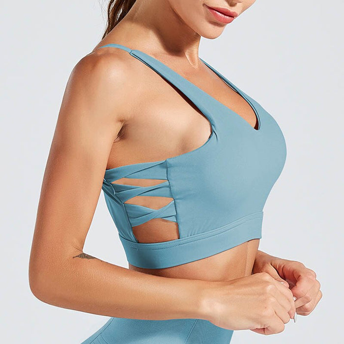 Kaminsky Sports Tank Top Women New Breathable Fitness Top  Women Shockproof Sports Bra Workout Running Casual Wear Patchwork Top