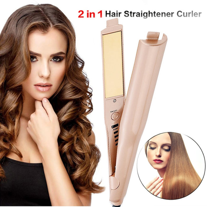 Professional 2 in 1 Twist Straightening Curling Iron