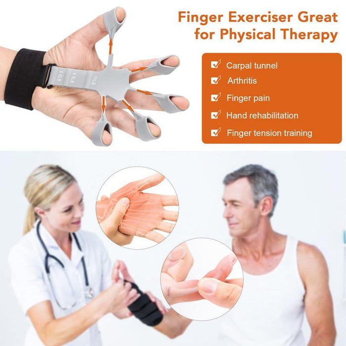Hand Grip Strengthener - Adjustable Finger Exerciser and Finger Stretcher - Grip Strength Trainer for Hand Therapy, Rock Climbing - Relieve Pain for Arthritis, Carpal Tunnel Johnny O's Goods