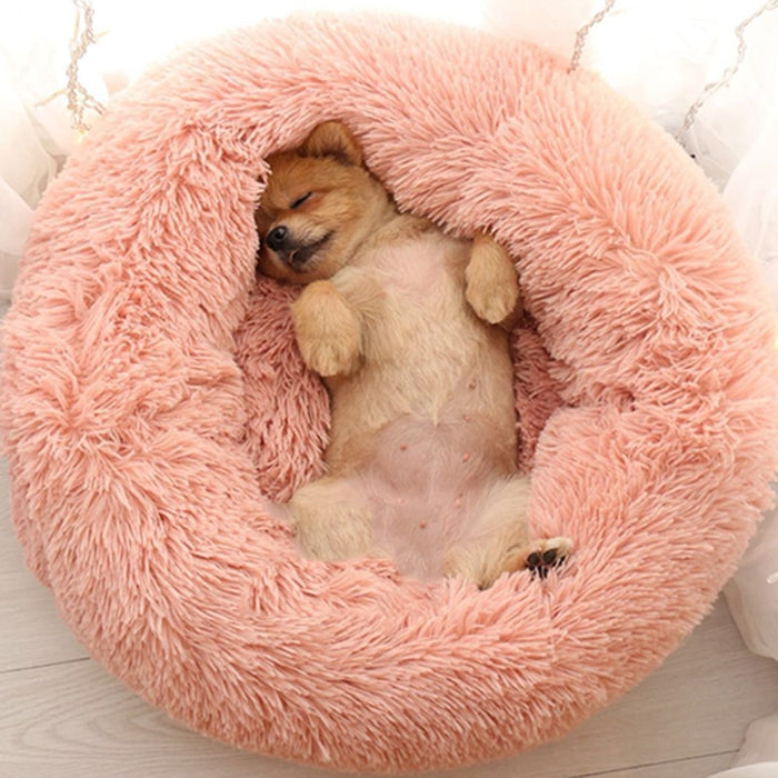 Round Plush Fluffy Pet Bed
