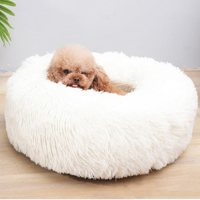 Round Plush Fluffy Pet Bed